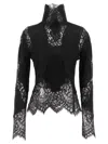Ermanno Scervino Lace Insert Sweater Sweaters And Cardigans Black In Black