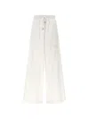 Ermanno Scervino Women White Lace Insert Pants In White