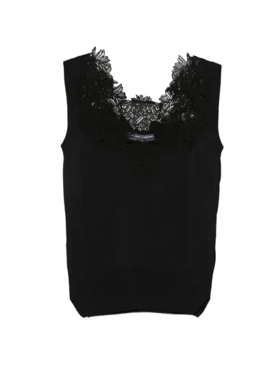 Ermanno Scervino Lace Knitted Tank Top In Black