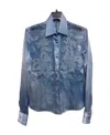 Ermanno Scervino Lace Lapel Shirt In Blue