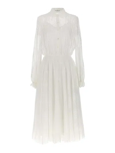 Ermanno Scervino Lace Long Dress In White