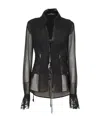 Ermanno Scervino Lace Long-sleeved Shirt In Black