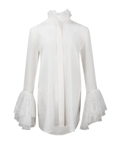 Ermanno Scervino Lace Long-sleeved Shirt In White