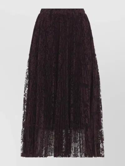 Ermanno Scervino Lace Maxi Skirt High Waist A Line In Burgundy