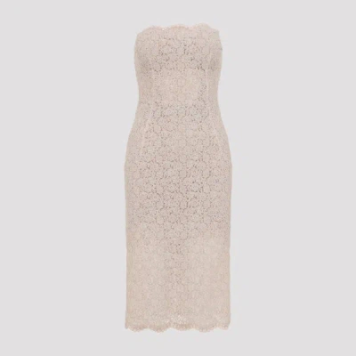 Ermanno Scervino Lace Midi Dress 38 In Neutral