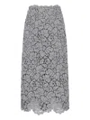 Ermanno Scervino Floral-lace Scalloped Hem Skirt In Gray