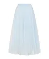 Ermanno Scervino Lace Overlay Flared Midi Skirt In Blue