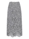 Ermanno Scervino Lace Midi Skirt In Gray