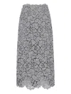 Ermanno Scervino Floral-lace Scalloped Hem Skirt In Gray