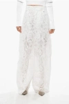 Ermanno Scervino Lace Oversized Pants With Belt Loops In White