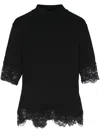 ERMANNO SCERVINO LACE-PANELLED T-SHIRT