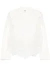 Ermanno Scervino Lace-panelling Shirt In Neutrals