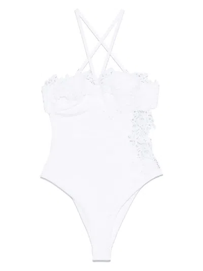 ERMANNO SCERVINO LACE-PANELLING SWIMSUIT