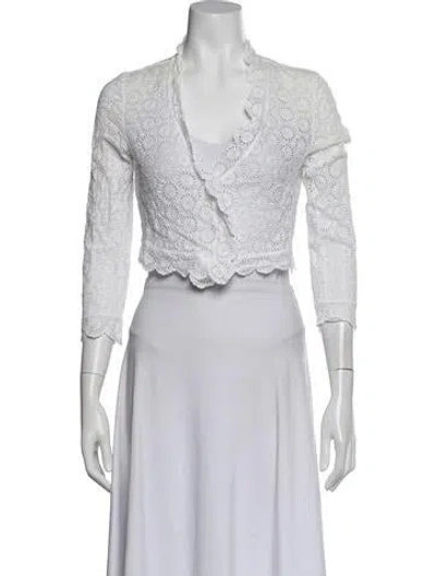 Pre-owned Ermanno Scervino Lace Pattern Bolero In Gray