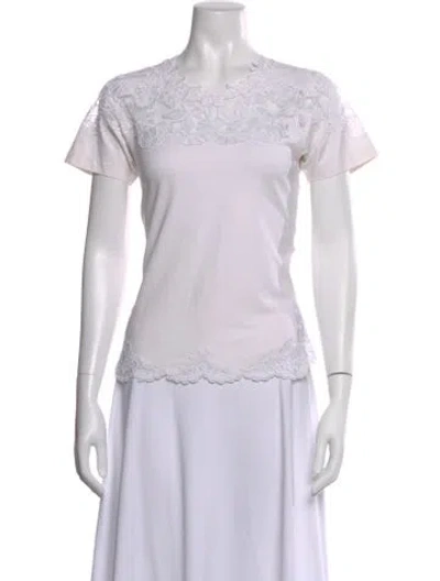 Pre-owned Ermanno Scervino Lace Pattern Crew Neck Top In Neutral