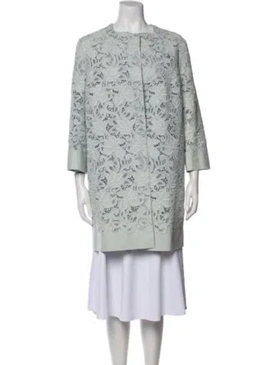 Pre-owned Ermanno Scervino Lace Pattern Jacket In Blue