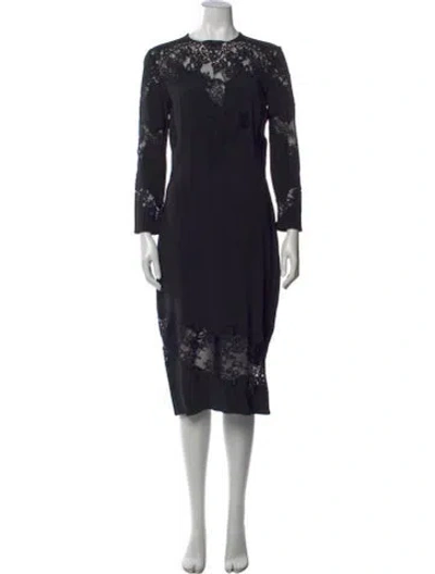 Pre-owned Ermanno Scervino Lace Pattern Knee-length Dress In Black
