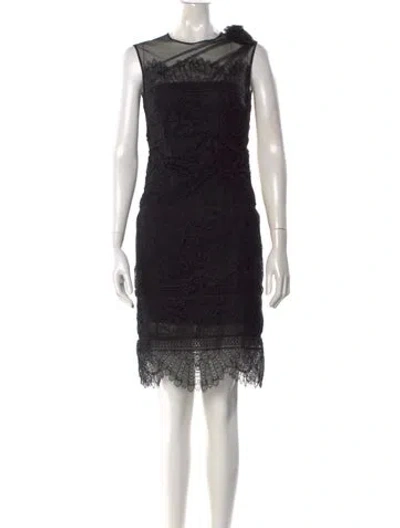 Pre-owned Ermanno Scervino Lace Pattern Knee-length Dress In Black