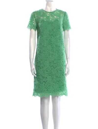 Pre-owned Ermanno Scervino Lace Pattern Knee-length Dress In Green