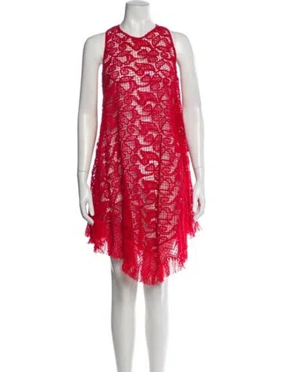 Pre-owned Ermanno Scervino Lace Pattern Knee-length Dress In Red