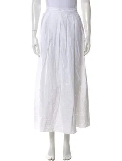 Pre-owned Ermanno Scervino Lace Pattern Long Skirt In White