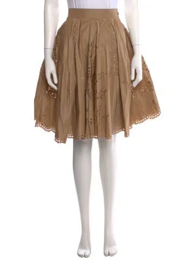Pre-owned Ermanno Scervino Lace Pattern Midi Length Skirt W/ Tags In Neutral
