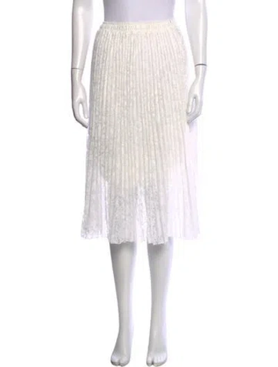 Pre-owned Ermanno Scervino Lace Pattern Midi Length Skirt In White