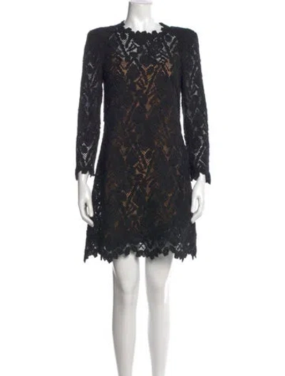 Pre-owned Ermanno Scervino Lace Pattern Mini Dress In Black