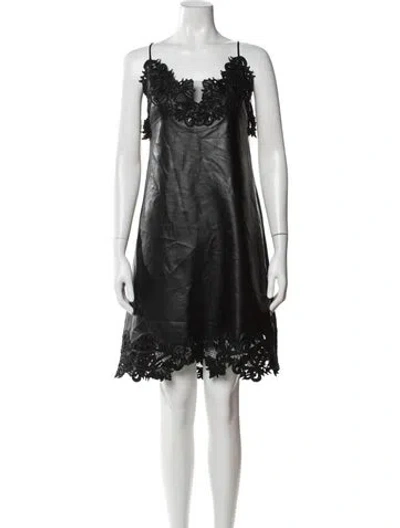 Pre-owned Ermanno Scervino Lace Pattern Mini Dress In Black