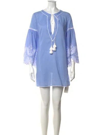 Pre-owned Ermanno Scervino Lace Pattern Mini Dress In Blue