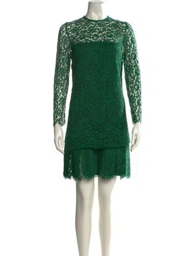 Pre-owned Ermanno Scervino Lace Pattern Mini Dress In Green