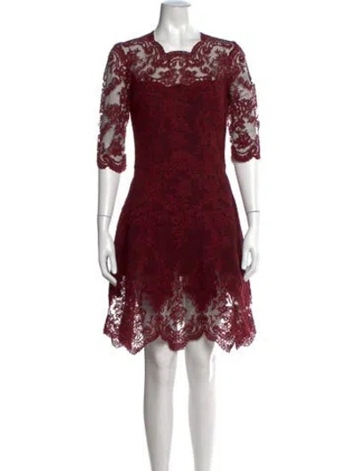 Pre-owned Ermanno Scervino Lace Pattern Mini Dress In Red
