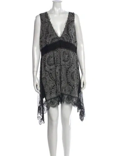 Pre-owned Ermanno Scervino Lace Pattern Mini Dress W/ Tags In Black