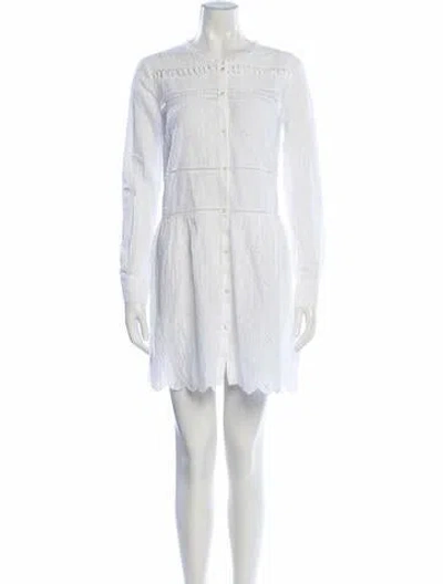 Pre-owned Ermanno Scervino Lace Pattern Mini Dress In White