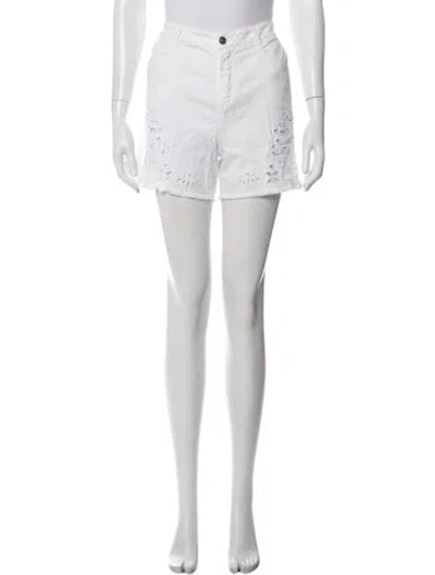 Pre-owned Ermanno Scervino Lace Pattern Mini Shorts In White