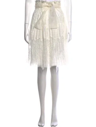 Pre-owned Ermanno Scervino Lace Pattern Mini Skirt W/ Tags In White