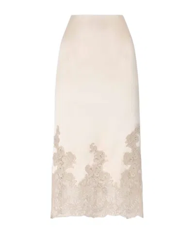 Ermanno Scervino Lace Ruffle Skirt In Neutral