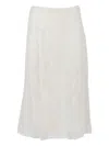 Ermanno Scervino Lace Sequinned Midi Skirt In White