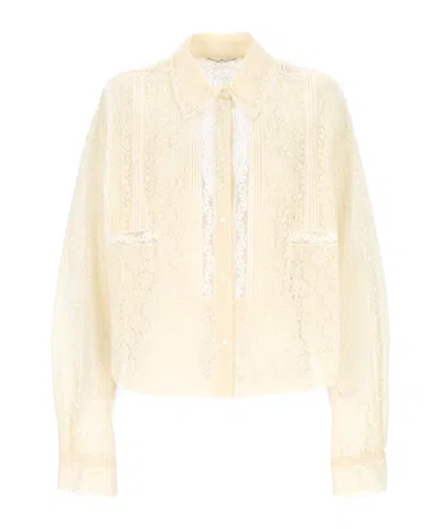 Ermanno Scervino Lace Shirt In Neutral