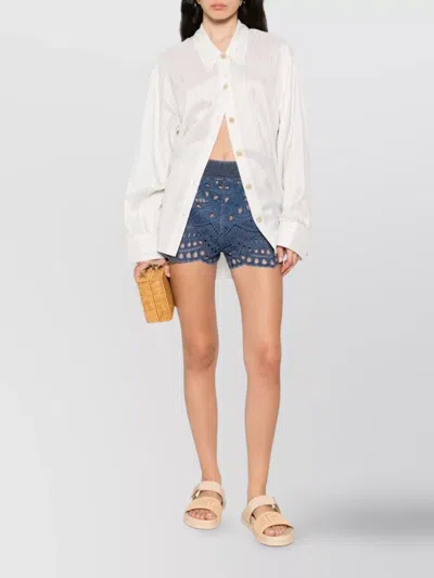 Ermanno Scervino Lace Shorts With Crochet And Embroidery