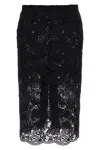 Ermanno Scervino Intricate Lace Effect Skirt With Tulle Lining In Black