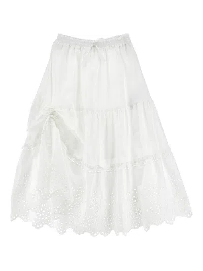 Ermanno Scervino Kids' Lace Skirt In White