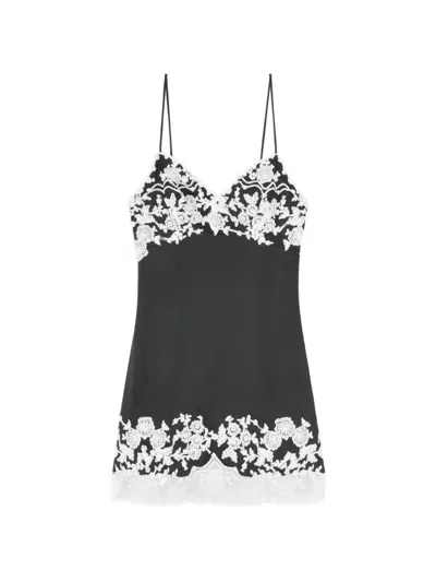 Ermanno Scervino Lace Sleeveless Mini Dress In Black