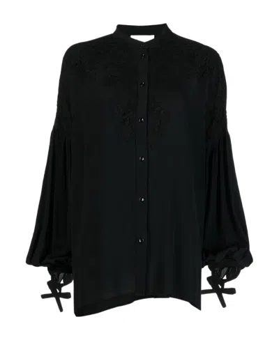 Ermanno Scervino Lace Spliced Shirt In Black
