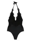 Ermanno Scervino Lace Detail V-neck Halter Swimsuit