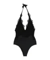 Ermanno Scervino Lace Detail V-neck Halter Swimsuit