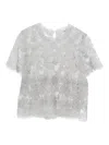 Ermanno Scervino Grey Lace-trimmed Short-sleeved T-shirt In Gray