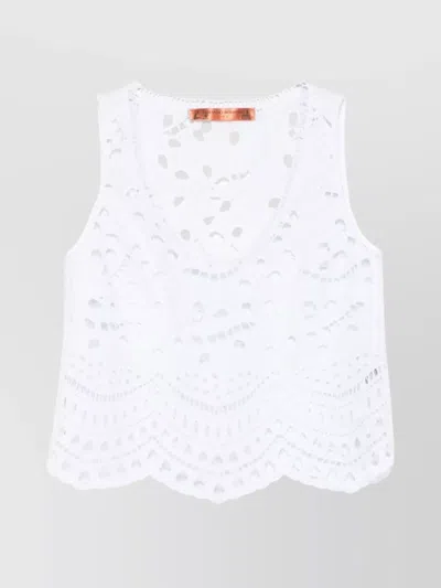 Ermanno Scervino Lace Tank Top Featuring Crochet Detailing