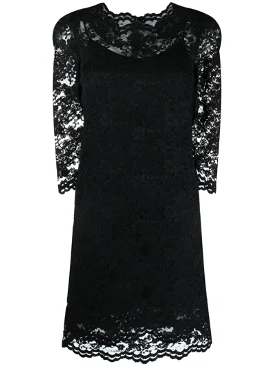 Ermanno Scervino Lace Three-quarter Length Dress In Schwarz