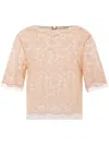 Ermanno Scervino Delicate Lace-overlay Top With Tulle Inserts And Rear Button Fastening